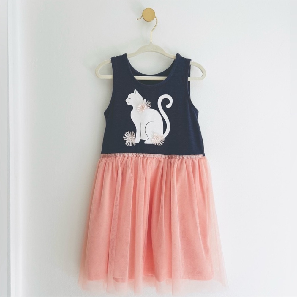 Gigil 4T CAT Tulle Sleeveless Dress W/Flower Embellishments - Picture 5 of 6